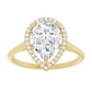 Yellow Gold Pear Engagement Ring with Halo