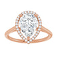 Rose Gold Pear Engagement Ring with Halo