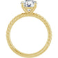 Polished Yellow Gold Round Solitaire Engagement Ring