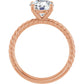 Unique Rose Gold Round Solitaire Engagement Ring