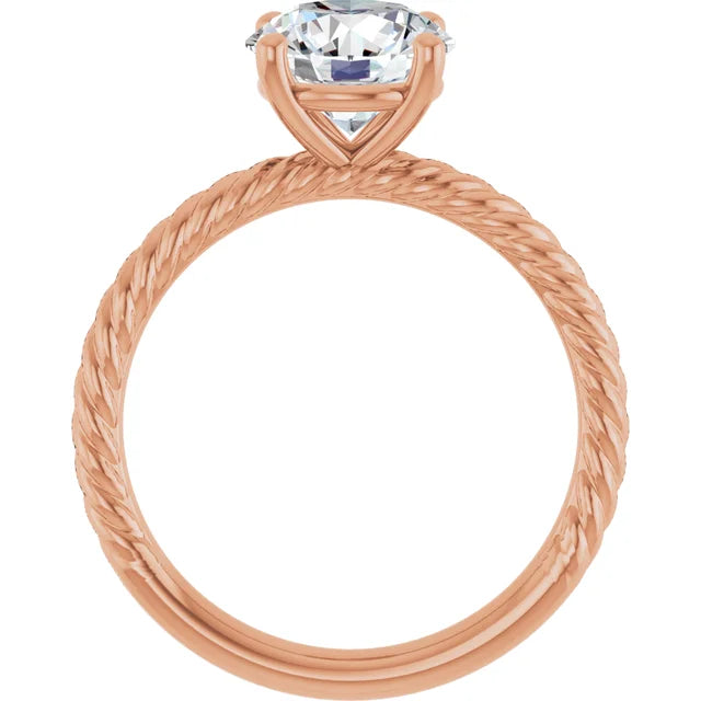 Unique Rose Gold Round Solitaire Engagement Ring