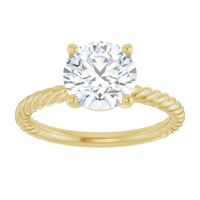 Graceful Yellow Gold Round Solitaire Engagement Ring