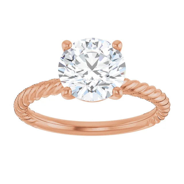 Charming Rose Gold Round Solitaire Engagement Ring