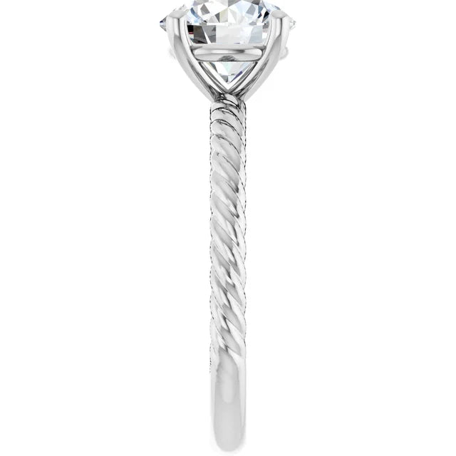Sleek White Gold Round Solitaire Engagement Ring