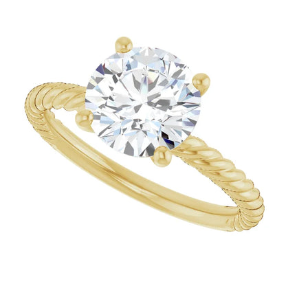 Yellow Gold Round Solitaire Engagement Ring
