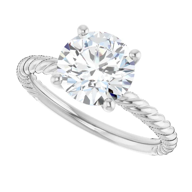 Glamorous White Gold Round Solitaire Engagement Ring