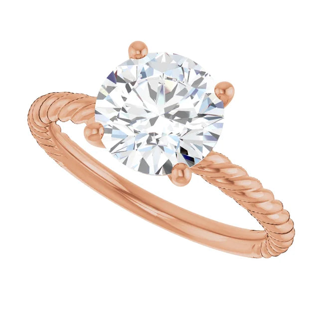 Rose Gold Round Solitaire Engagement Ring