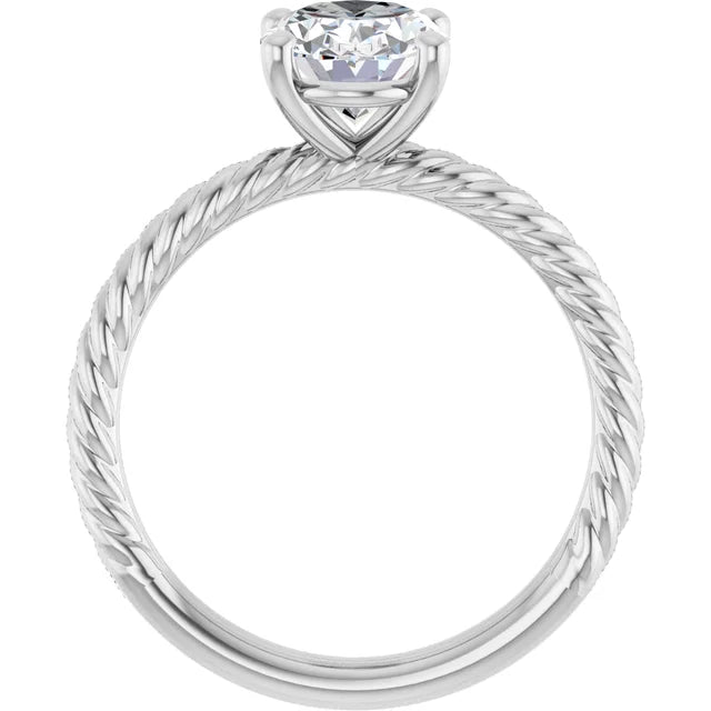 White Gold Oval Solitaire Engagement Ring