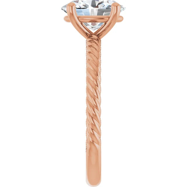 Radiant Rose Gold Oval Solitaire Engagement Ring