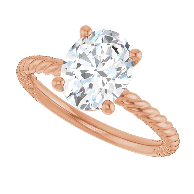 Refined Rose Gold Oval Solitaire Engagement Ring