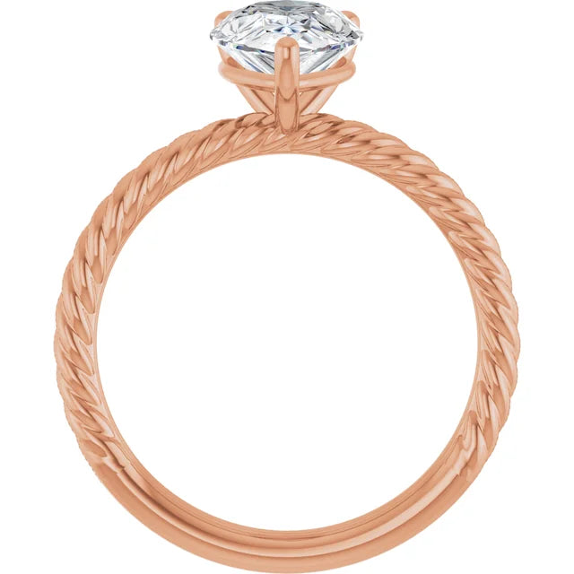 Rose Gold Pear Solitaire Engagement Ring