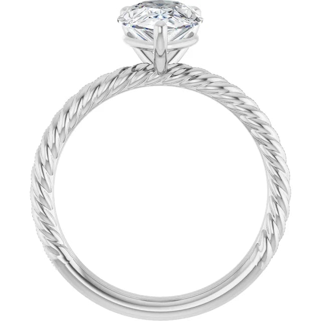 White Gold Pear Solitaire Engagement Ring