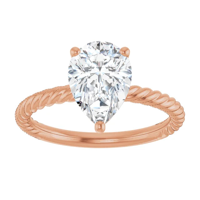 Rsoe Gold Pear Solitaire Engagement Ring