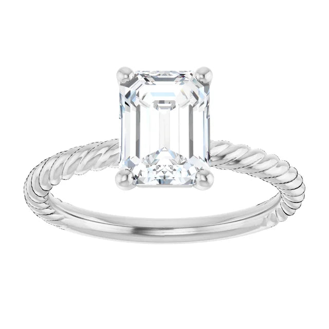 2.15 mm Emerald Solitaire Engagement Ring