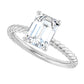 2.15 mm emerald solitaire engagement ring with a twisted band