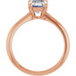 Emerald Solitaire Engagement Ring rose gold side angle