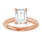 Rose Gold Emerald Solitaire Engagement Ring