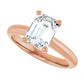 Rose Gold Emerald Solitaire Engagement Ring