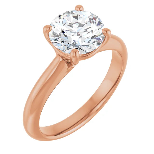Sophisticated round solitaire engagement ring in rose gold