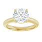 Round solitaire engagement ring in yellow gold