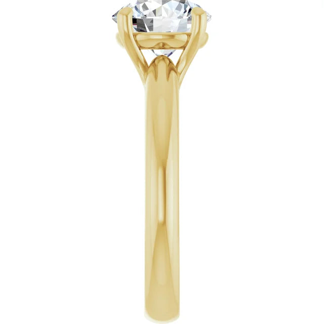 Yellow Gold Round Solitaire Engagement Ring