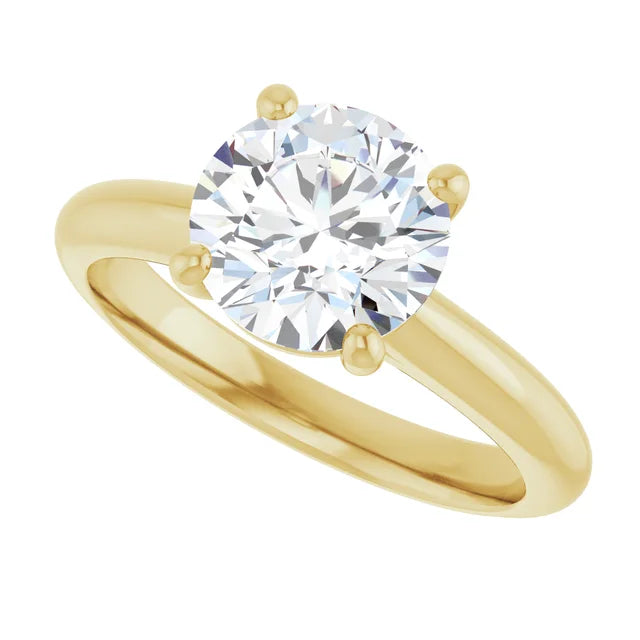 Elegant round solitaire engagement ring