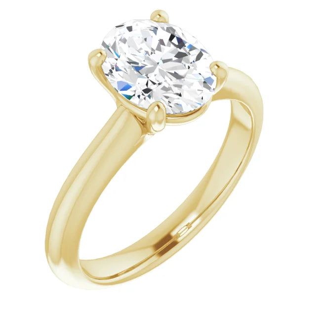 Yellow Gold Oval Solitaire Engagement Ring