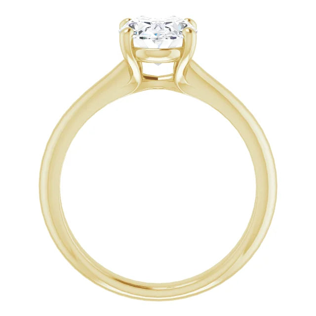Yellow Gold Oval Solitaire Engagement Ring