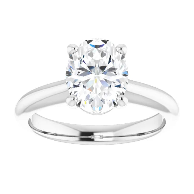 White Gold Oval Solitaire Engagement Ring