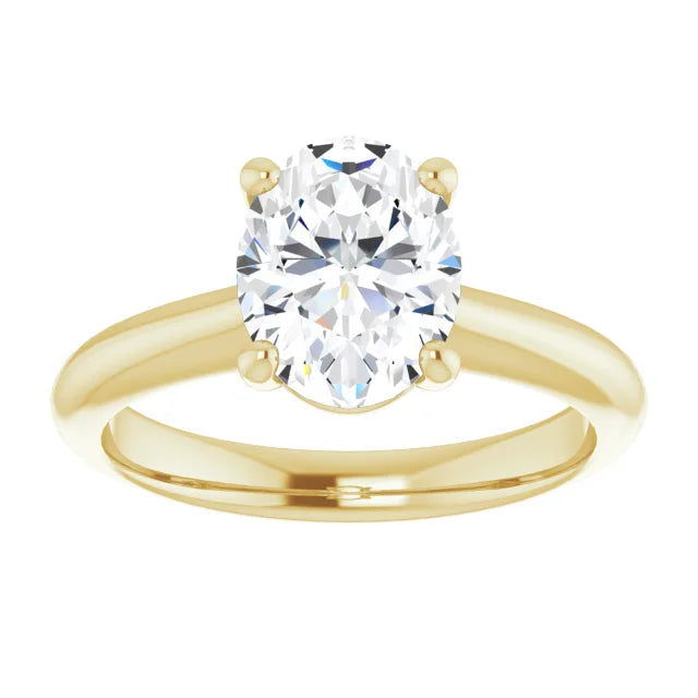 Yellow Gold Oval Solitaire Engagement Ring