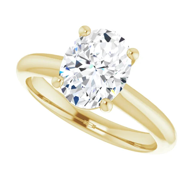 Yellow Gold Oval Solitaire Engagement Ring