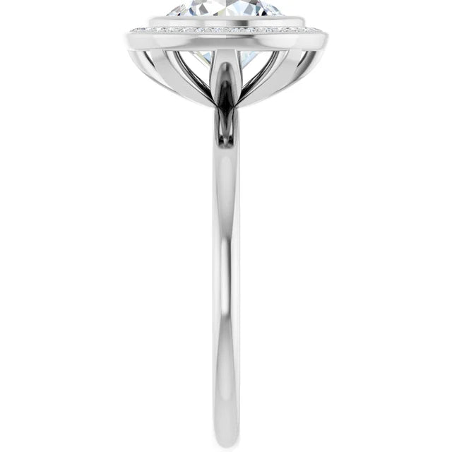 White Gold Round Engagement Ring With Halo