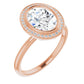 Sparkling Oval Engagement Ring With Halo in Rose Gold