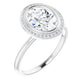 Sparkling White Gold Oval Engagement Ring With Halo