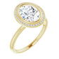 Sparkling Yellow Gold Oval Engagement Ring With Halo