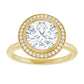 Yellow Gold Round Engagement Ring With Halo