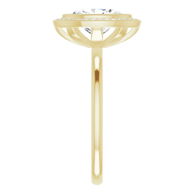 Yellow Gold Oval Engagement Ring With Halo