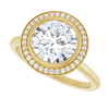 Yellow Gold Round Engagement Ring With Halo