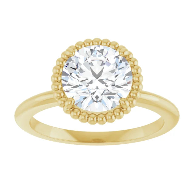 Yellow Gold Round Shaped Solitaire Engagement Ring