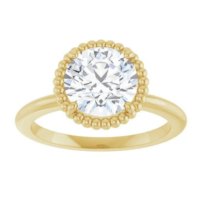 Yellow Gold Round Shaped Solitaire Engagement Ring