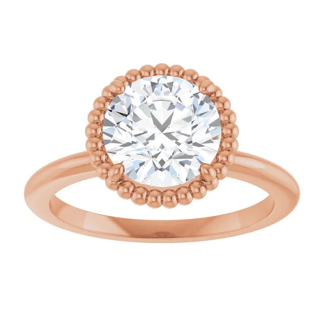 Rose Gold Round Shaped Solitaire Engagement Ring