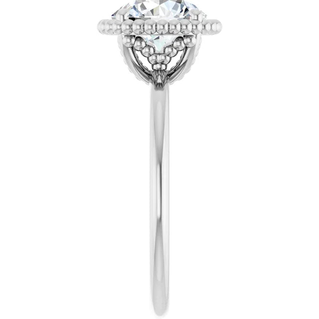 White Gold Round Shaped Solitaire Engagement Ring