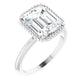 Sparkling White Gold Emerald Cut Solitaire Engagement Ring