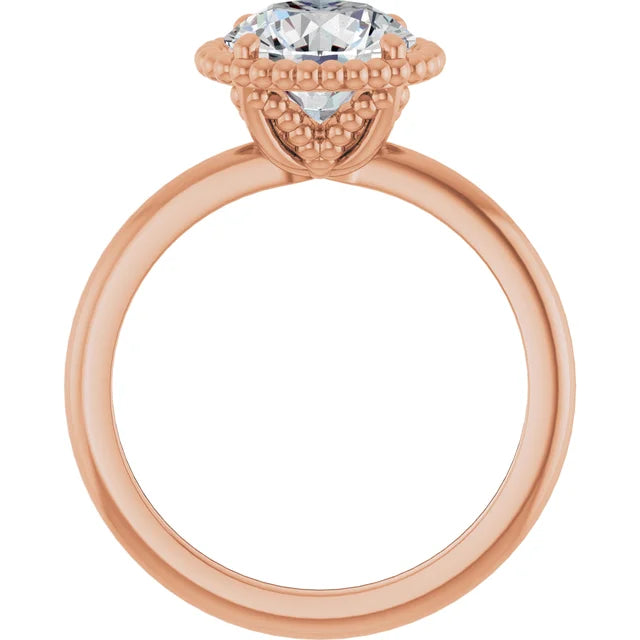 Rose Gold Round Shaped Solitaire Engagement Ring