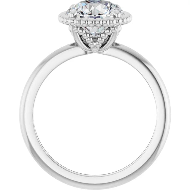 White Gold Round Shaped Solitaire Engagement Ring