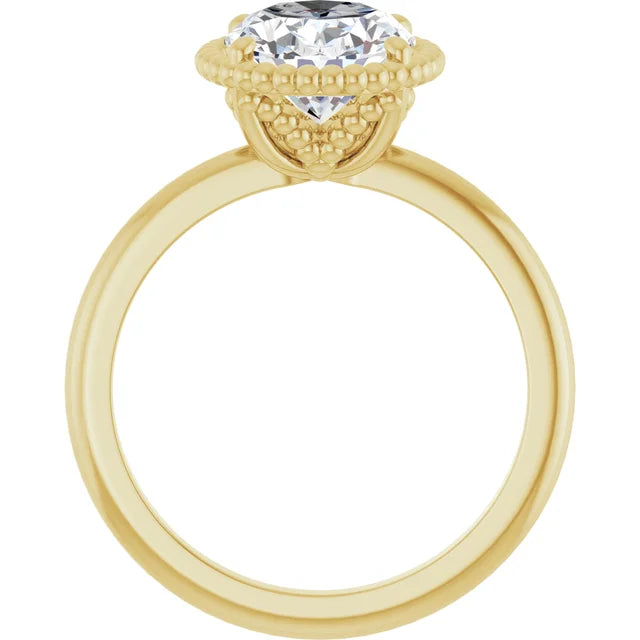 Flawless Yellow Gold Oval Shaped Solitaire Engagement Ring