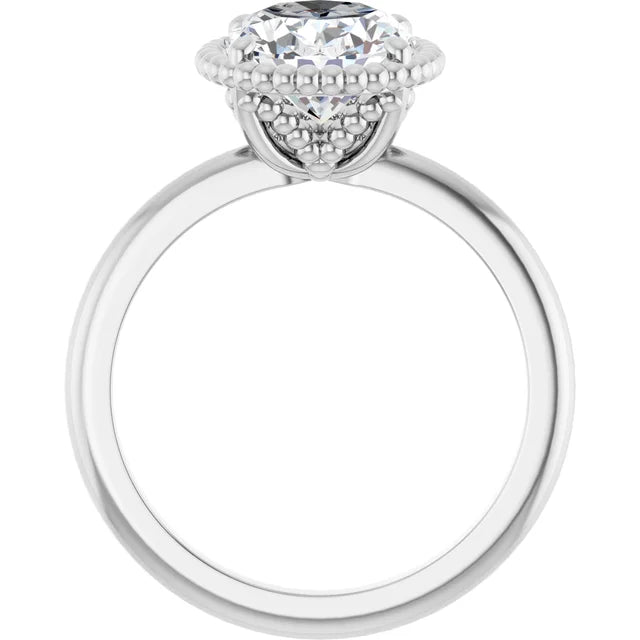 Flawless White Gold Oval Shaped Solitaire Engagement Ring