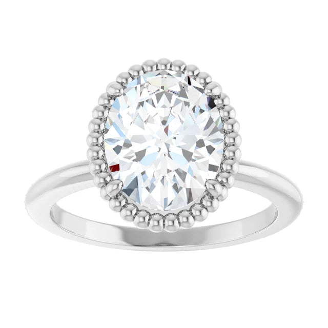 White Gold Oval Shaped Solitaire Engagement Ring