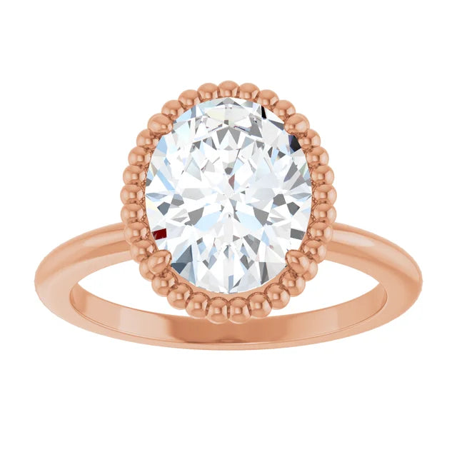 Rose Gold Oval Shaped Solitaire Engagement Ring