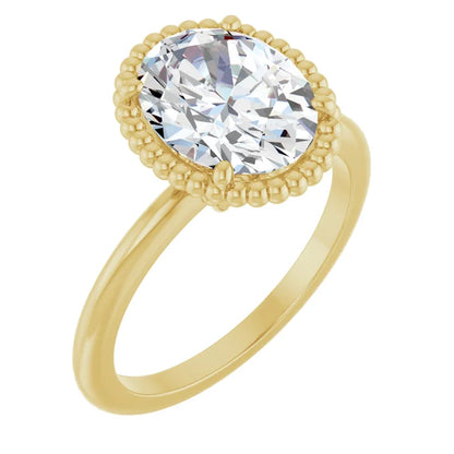 Yellow Gold Oval Shaped Solitaire Engagement Ring